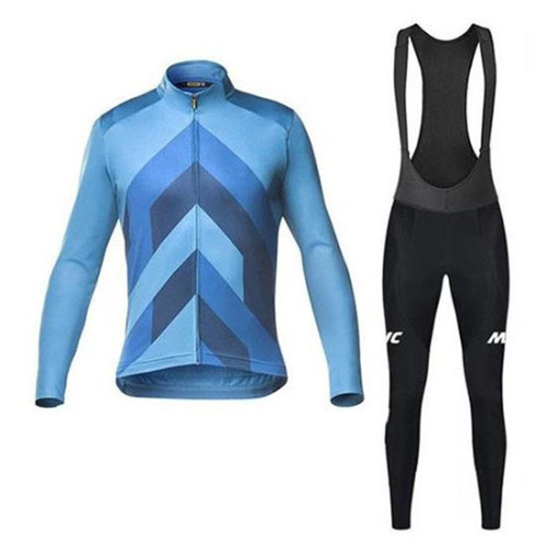 2020 CYCLING JERSEY MAVIC BLUE LONG SLEEVE AND BIB TIGHT