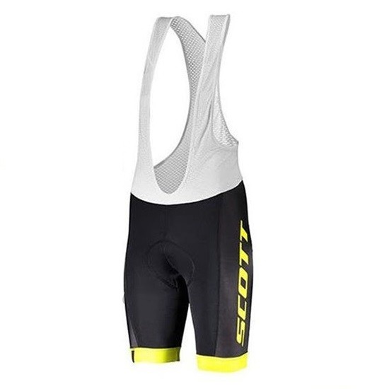 2020 CYCLING JERSEY SCOTT BLACK YELLOW SHORT SLEEVE AND BIB SHORT