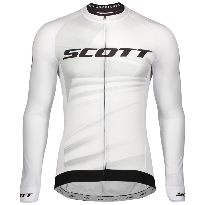 2020 CYCLING JERSEY SCOTT WHITE LONG SLEEVE AND BIB TIGHT