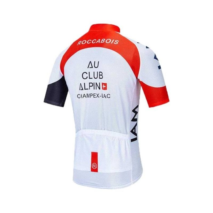 2020 CYCLING JERSEY IAM WHITE RED BLACK SHORT SLEEVE AND BIB SHORT