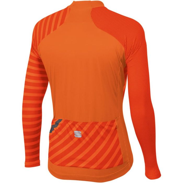 2020 CYCLING JERSEY WOMEN SPORTFUL ORANGE GRAY LONG SLEEVE AND BIB TIGHT