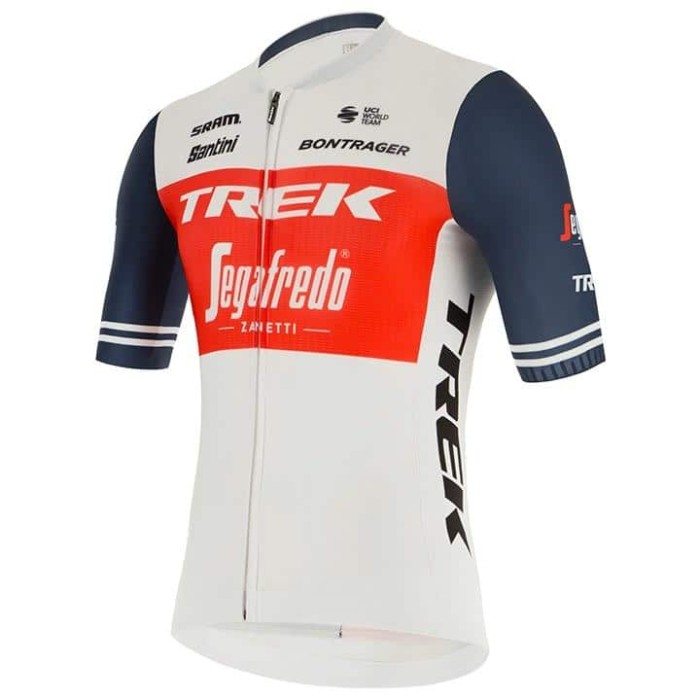 TREK SEGAFREDO SHORT SLEEVE JERSEY RACE 2021 WHITE - BLUE - RED