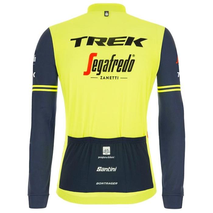 TREK SEGAFREDO LONG SLEEVE JERSEY TRAINING 2021 NEON YELLOW - BLUE