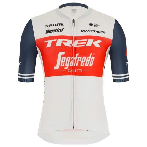 TREK SEGAFREDO SHORT SLEEVE JERSEY RACE 2021 WHITE - BLUE - RED