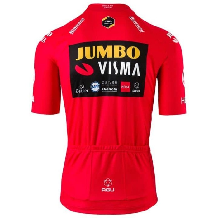 TEAM JUMBO-VISMA SHORT SLEEVE JERSEY LA VUELTA ROGLIC 2020 RED