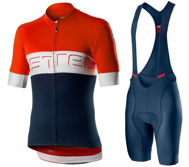 2020 Cаstelli Prologo VI White-Red Cycling Jersey And Bib Shorts Set