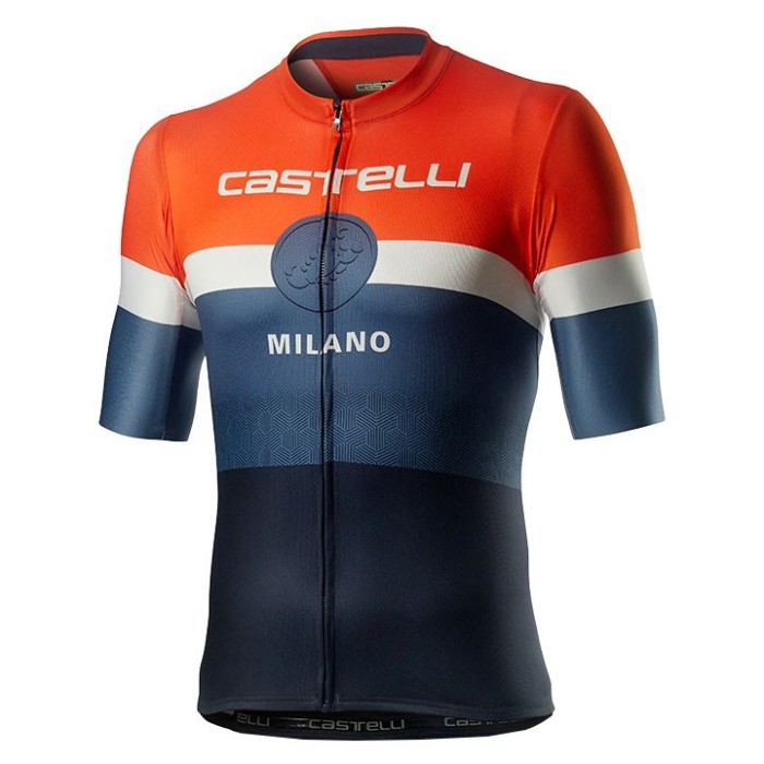 2020 Cаstelli Milano Orange Cycling Jersey And Bib Shorts Set