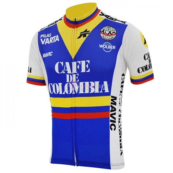 COLOMBIA CYCLING JERSEY KIT SHORT SLEEVE 2021 BLUE WHITE