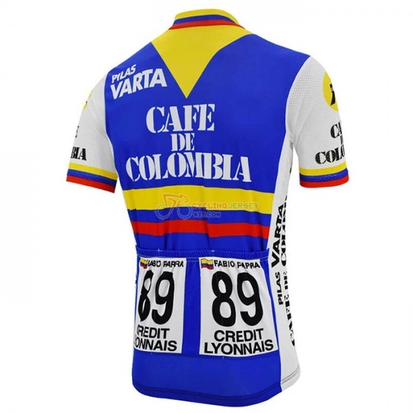 COLOMBIA CYCLING JERSEY KIT SHORT SLEEVE 2021 BLUE WHITE