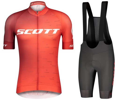 2021 SCOTT-RC Pro Red Cycling Jersey And Bib Shorts Set