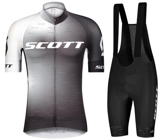 2021 SCOTT-RC Pro Grey Cycling Jersey And Bib Shorts Set