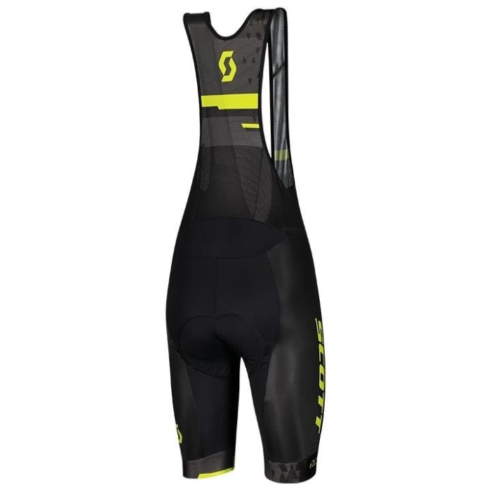 2021 SCOTT-RC Team 1.0 Black-Yellow Cycling Jersey And Bib Shorts Set