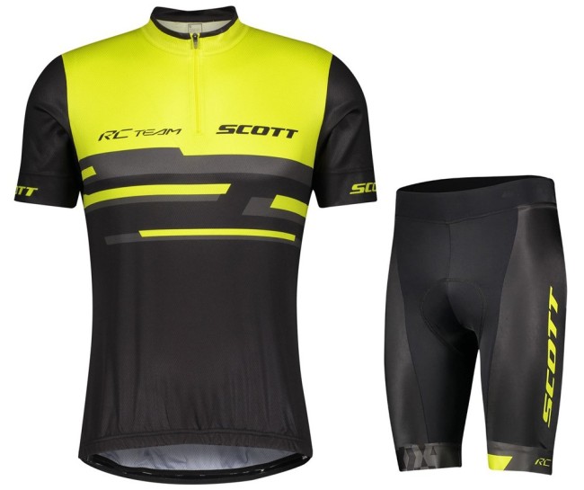 2021 SCOTT-RC Team 2.0 Yellow Cycling Jersey And Shorts Set