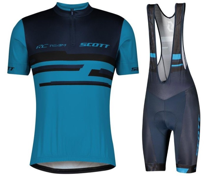 2021 SCOTT-RC Team 2.0 Blue Cycling Jersey And Bib Shorts Set