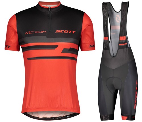 2021 SCOTT-RC Team 2.0 Red Cycling Jersey And Bib Shorts Set