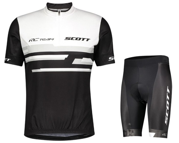 2021 SCOTT-RC Team 2.0 White-Black Cycling Jersey And Shorts Set