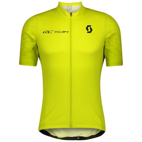 2021 SCOTT-RC Team 1.0 Yellow Cycling Jersey And Bib Shorts Set