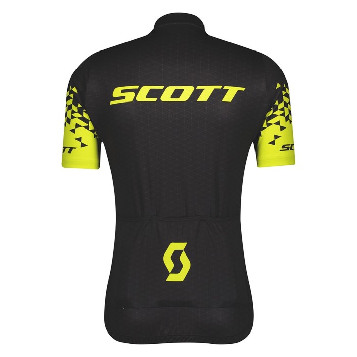 2021 SCOTT-RC Team 1.0 Black-Yellow Cycling Jersey And Bib Shorts Set