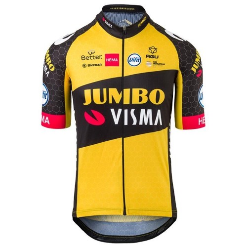 2021 Team Jumbo Visma Yellow Cycling Jersey And Bib Shorts Set
