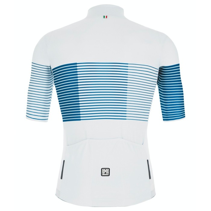 2021 Santini Tono Freccia White Blue Cycling Jersey And Bib Shorts Set