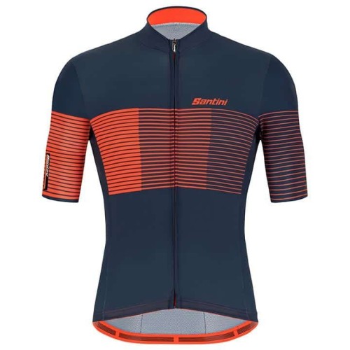 2021 Santini Tono Freccia Blue Orange Cycling Jersey And Bib Shorts Set