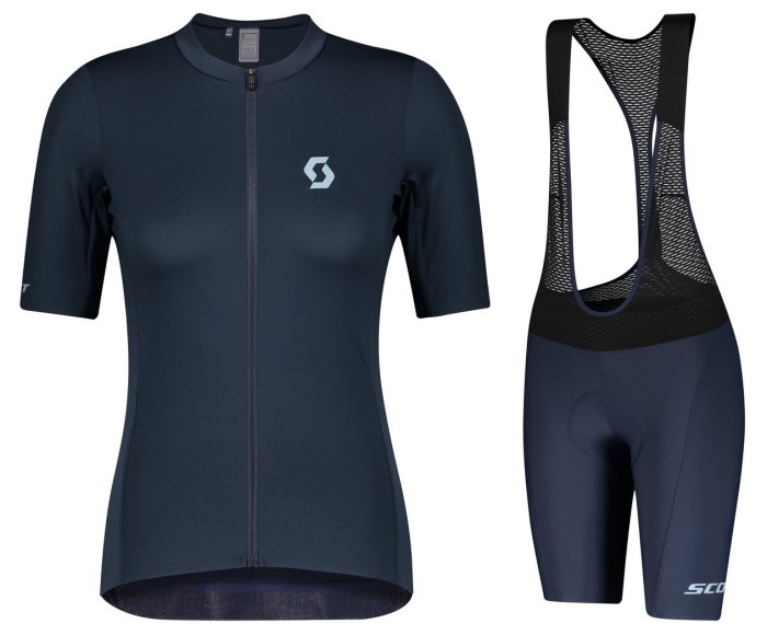 2021 Scott RC Dark Blue Women Cycling Jersey And Bib Shorts Set