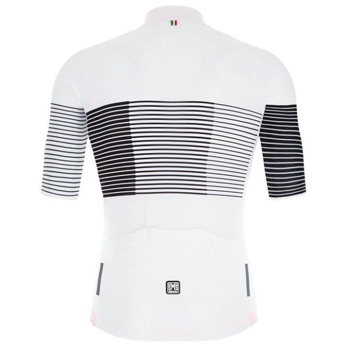 2021 Santini Tono Freccia White Black Cycling Jersey And Bib Shorts Set