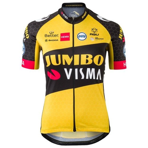 2021 Team Jumbo Visma Yellow Women Cycling Jersey And Bib Shorts Set