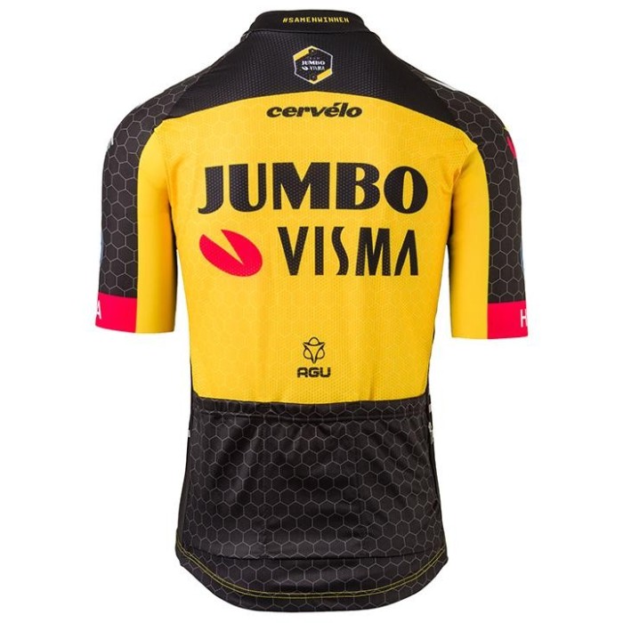 2021 Team Jumbo Visma Yellow Cycling Jersey And Bib Shorts Set