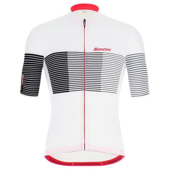 2021 Santini Tono Freccia White Black Cycling Jersey And Bib Shorts Set