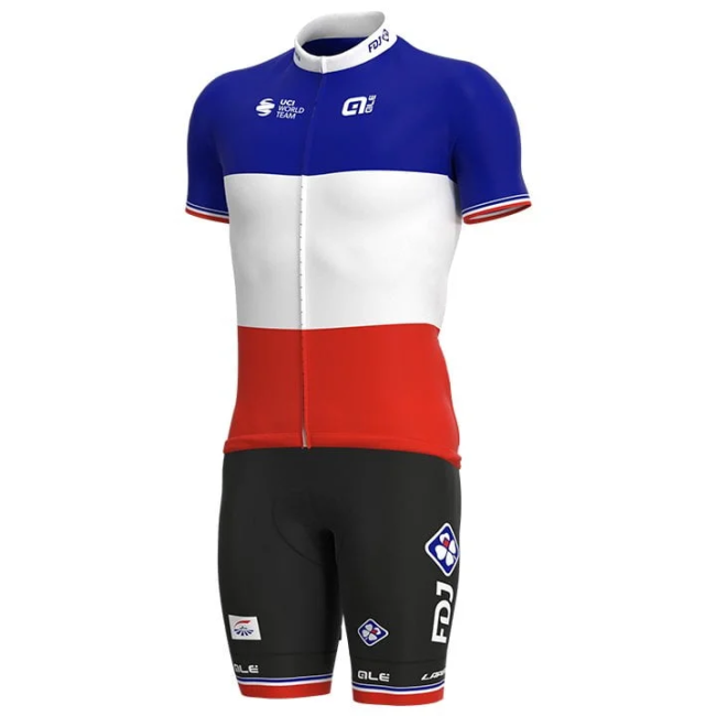 2021 Team FDJ France Champion Cycling Jersey And Bib Shorts Set