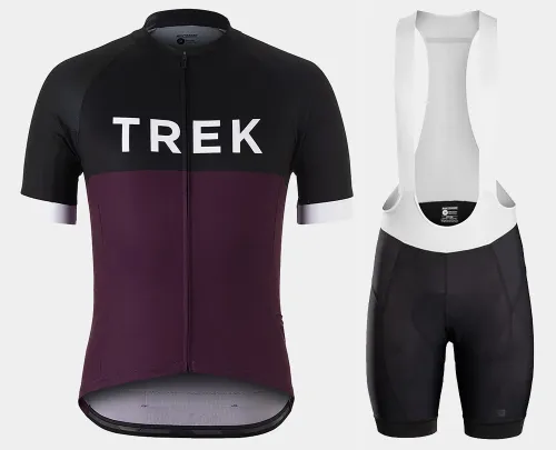 2021 Bontrager Trek Circuit BZ Black Cycling Jersey And Bib Shorts Set