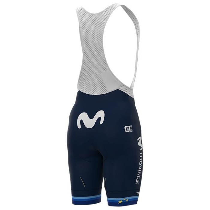 2021 Movistar Women Europe Champion Cycling Jersey And Bib Shorts Set