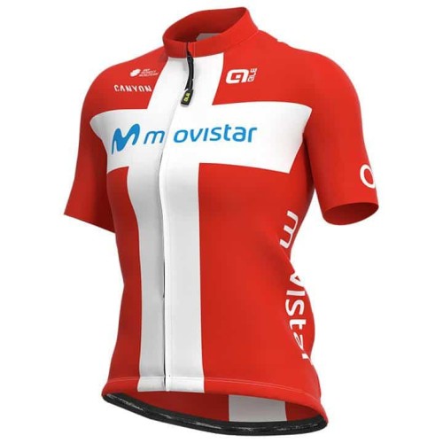 2021 Movistar Women Danmark Champion Cycling Jersey And Bib Shorts Set