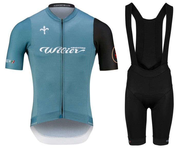 2021 Wilier Club Blue Cycling Jersey And Bib Shorts Set