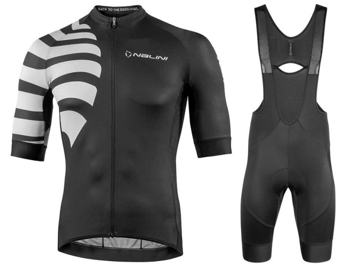 2021 Nalini Stripe Black Cycling Jersey And Bib Shorts Set