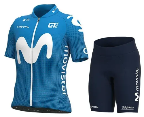 2021 Team Movistar Kids Cycling Jersey And Shorts Set
