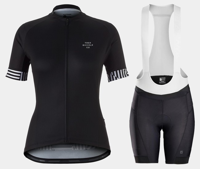 2021 Bontrager Trek Anara BM Women Black Cycling Jersey And Bib Shorts Set