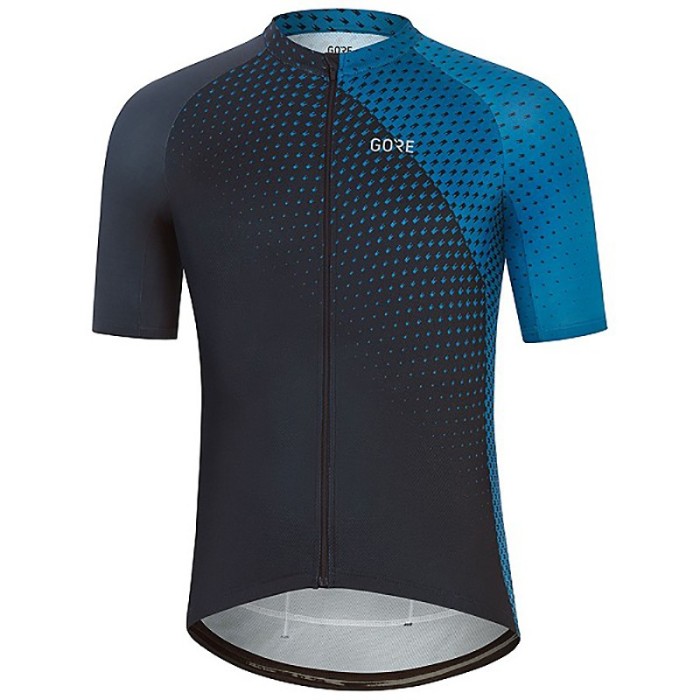 2021 Gore Flash Black-Blue Cycling Jersey And Bib Shorts Set