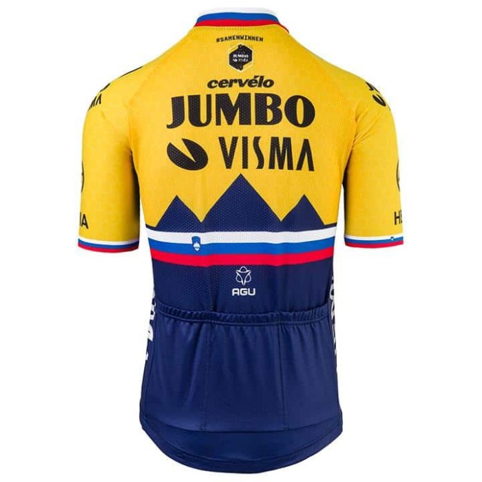 2021 AGU Jumbo Visma Slovenia Champion Cycling Jersey And Bib Shorts Set