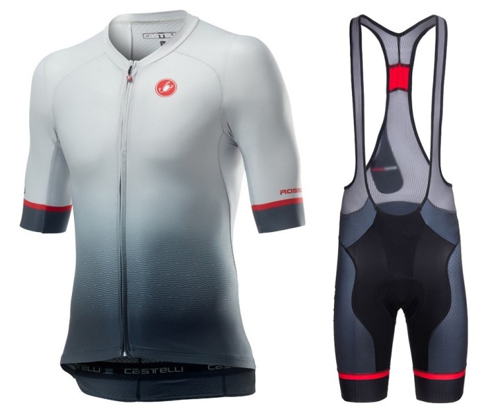 2021 Cаstelli JBH Shade Grey Cycling Jersey And Bib Shorts Set