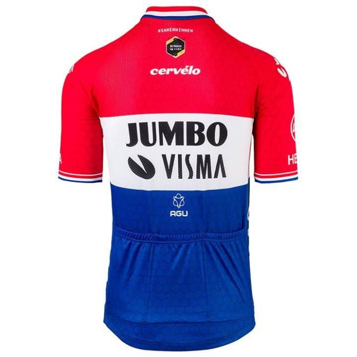 2021 AGU Jumbo Visma Netherlands Champion Cycling Jersey And Bib Shorts Set