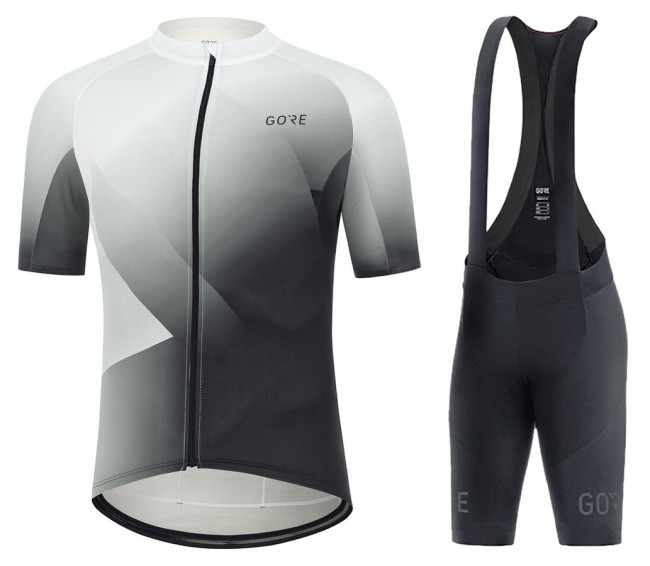 2021 Gore Fade White Cycling Jersey And Bib Shorts Set