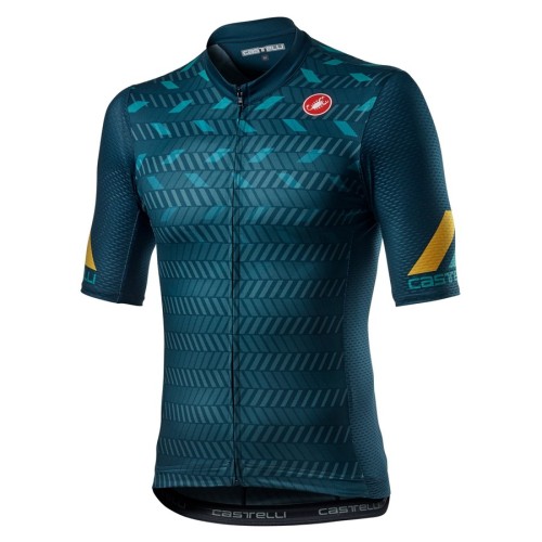 2021 Cаstelli Avanti Blue Green Cycling Jersey And Bib Shorts Set