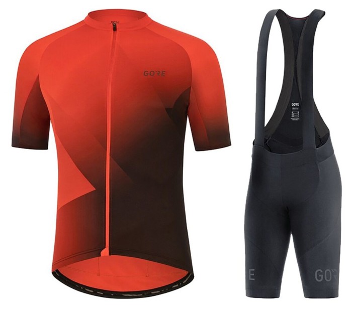 2021 Gore Fade Red Cycling Jersey And Bib Shorts Set