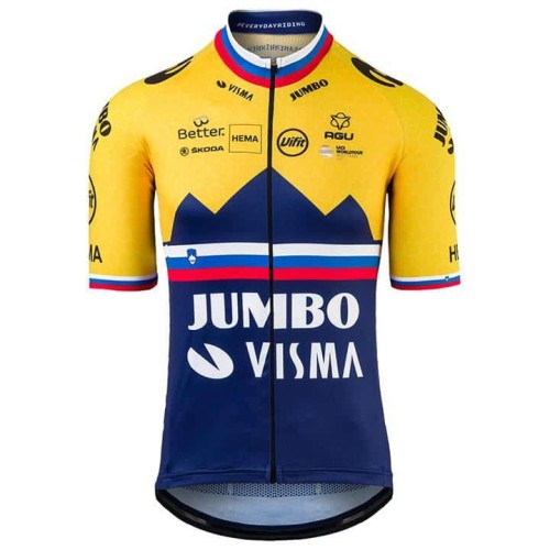 2021 AGU Jumbo Visma Slovenia Champion Cycling Jersey And Bib Shorts Set