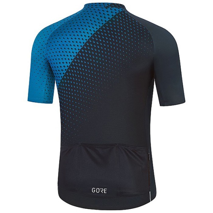 2021 Gore Flash Black-Blue Cycling Jersey And Bib Shorts Set