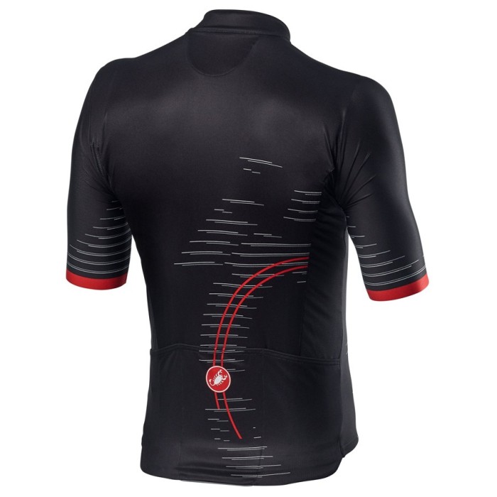 2021 Cаstelli Scorpione Black-Red Cycling Jersey And Bib Shorts Set