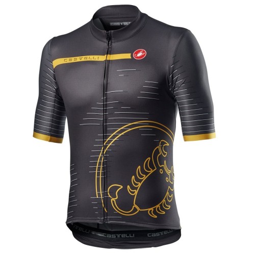 2021 Cаstelli Scorpione Black-Yellow Cycling Jersey And Bib Shorts Set