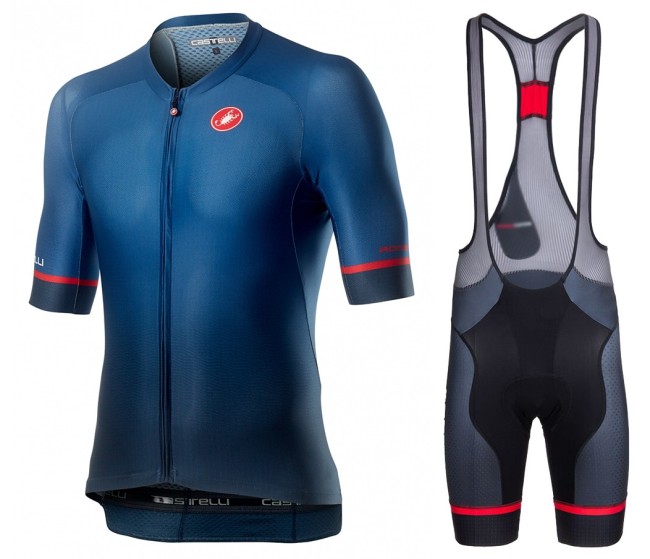 2021 Cаstelli JBH Shade Blue Cycling Jersey And Bib Shorts Set